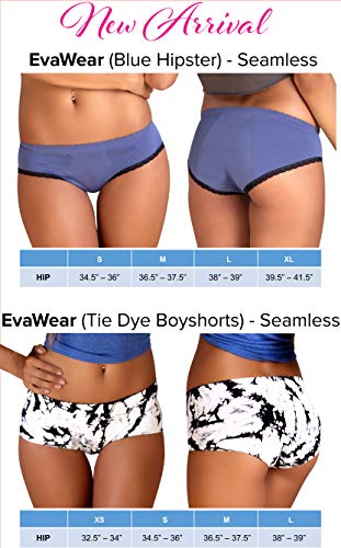 EvaWear Menstrual Period Panty, Tampon Alternative, Absorbent, Hypoallergenic, Black, Hipster, L