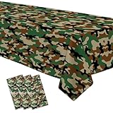 Xenorik Camouflage Party Tablecloth Decorations - Disposable Camo Camouflage Themed Party Supplies Table Cover, Hunting Army Military Theme Birthday Decorations Table Cloth - 3 Pack (54in x 108in)