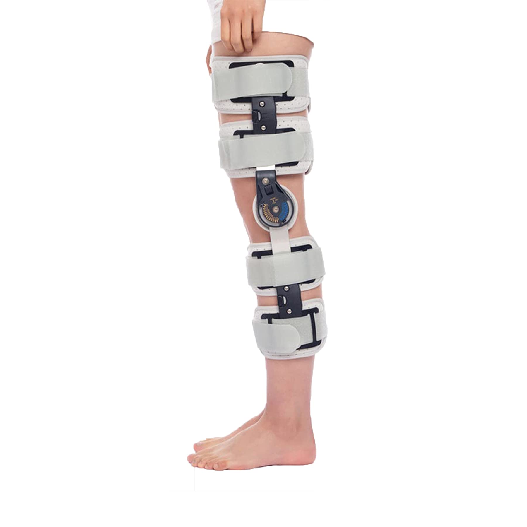 Rodillera ROM Bisagras Ortesis de Rodilla Regulable con Bisagras Estabilización para La Pierna para Lesionados Esguinces Artritis Desgarros del Menisco Ligamento Ortopédico