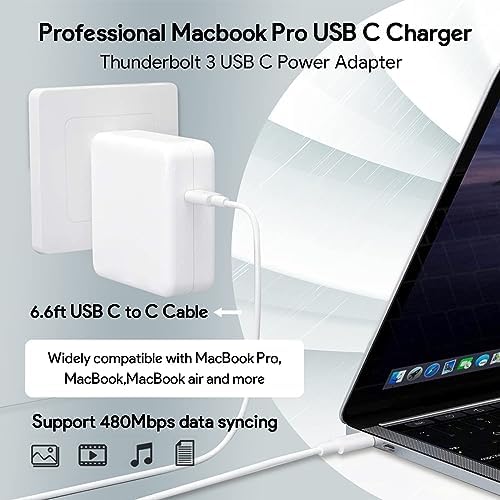 Mac Book Pro Charger - 96W USB C Charger Fast Charger for USB C Port MacBook pro & MacBook Air, ipad Pro, Samsung Galaxy and All Type C Device, 6.6 ft USBC Cable Included — view 2