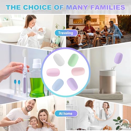 6 packs silicone toothbrush covers caps for electric amp manual toothbrush heads