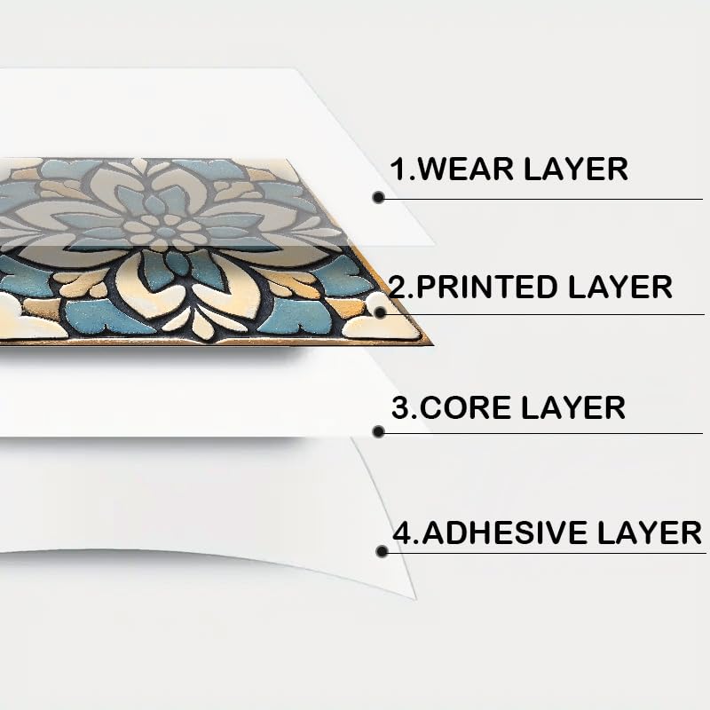 Image of Nuxovilar Peel and Stick Vinyl Floor Tiles, 12x12 Inch