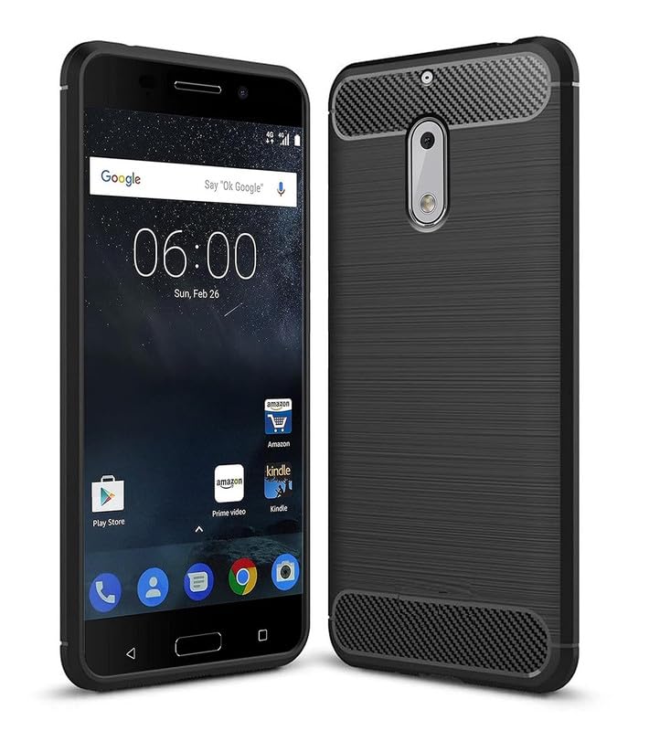 Image of Hybrid Carbon Fiber Back Case for Nokia 6 (Black)