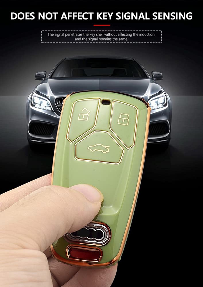 Alloy Style Car Key Case Cover Shell FobFor Audi A4 B9 A5 A6 8S 8W Q5 - View #12