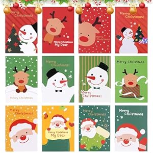 Sunshine smile 24 Stück Mini Notizblock Weihnachten,Mini Notizblock,Kleines Notizbuch,Weihnachten Cartoon Notebook,Weihnachts Notizbuch,Weihnachts Notizblöcke