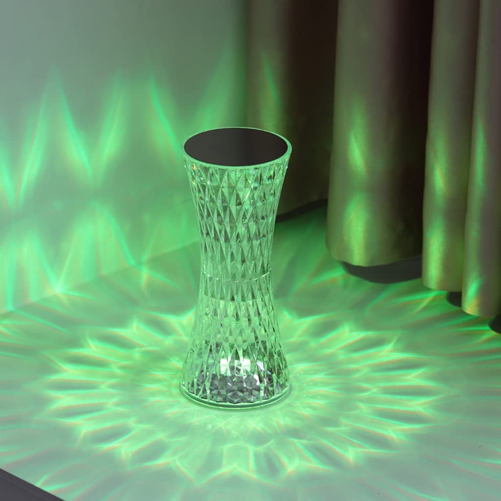Ritmo ( 16 Color Mode Crystal Diamond Table Lamp, Modern Acrylic Bedside Lamps, Touching Control LED Desk Lights USB Type-C Rechargeable Crystal Rose Night Light Decorative Nights Lamp-image-43