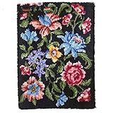 Blumenkunstliebhaber Knüpfteppich Große Knüpfset Teppich Erwachsene, Knüpfteppich Zum Selberknüpfen, Teppichfertigungs-Set, Latch Hook Rug Kits,Rose Lily,100x69cm/39x27 in