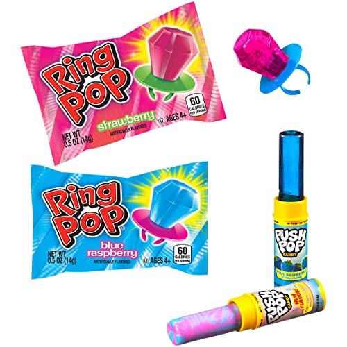 Ring Pop Push Pop 30 Count Candy Box - Assorted Back To School Fruity Lollipop Gift Box - Fun Back To School Candy For School Treats & College Care Packages #TOP6