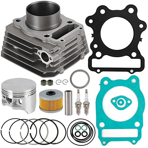 Frezon NEW Cylinder Piston Rings Spark Plug Top End Gasket Rebuild Kit Fit for Honda TRX 300 Fourtrax FW 4x4 2x4 1988-2000