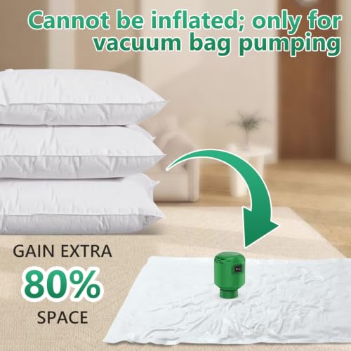 Image of GGH Electric Air Pump for vacuum seal bags Travel for clothing Vacuum Pump for Various Vacuum Seal Bags Portable Vacpack Air Pump for Compression Clothing Luggage Greem(Storage Bag Not Included)