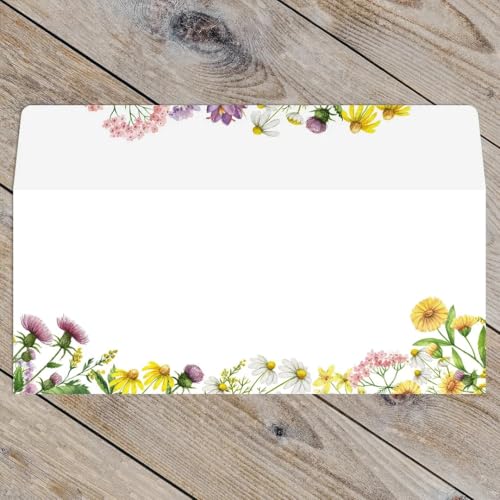 Sobre impreso #10 floral Summer Meadow sobres decorados de 9.5 x 12.6 pulgadas engomados 3