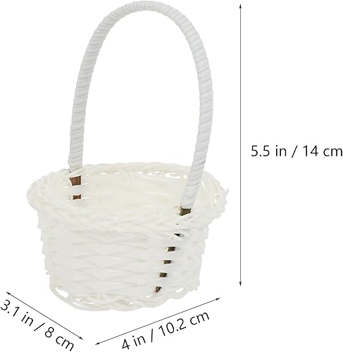 Miniatura 4 de DOITOOL 6 mini cestas tejidas con asas, mini cesta de frutas y verduras para dulces, mini cesta de flores para decoración de bodas, fiestas,