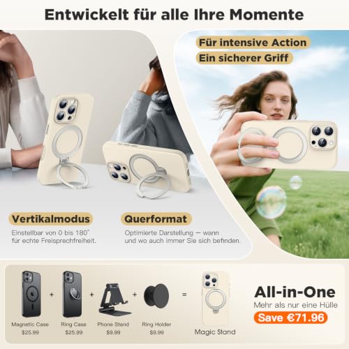 Coque iPhone 16 Pro Max support rotatif pour appels vidéo mains libres