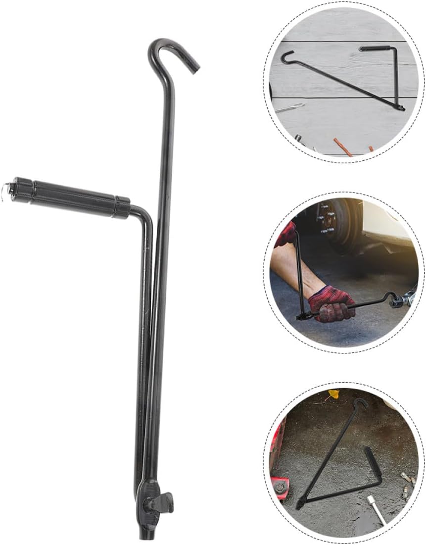 2Pcs Extended Metal Jack Handle Crank for Scissor Lift Jacks, Truck and Car Tire Lifting Tool with Handle Grip, Camper Accessory for Automotive Repair and Trailer Use