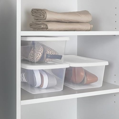 Miniatura 2 de Paquete de 10 cajas de almacenamiento de plástico transparente de 6 cuartos de galón con tapa a presión, contenedores de almacenamiento apilables