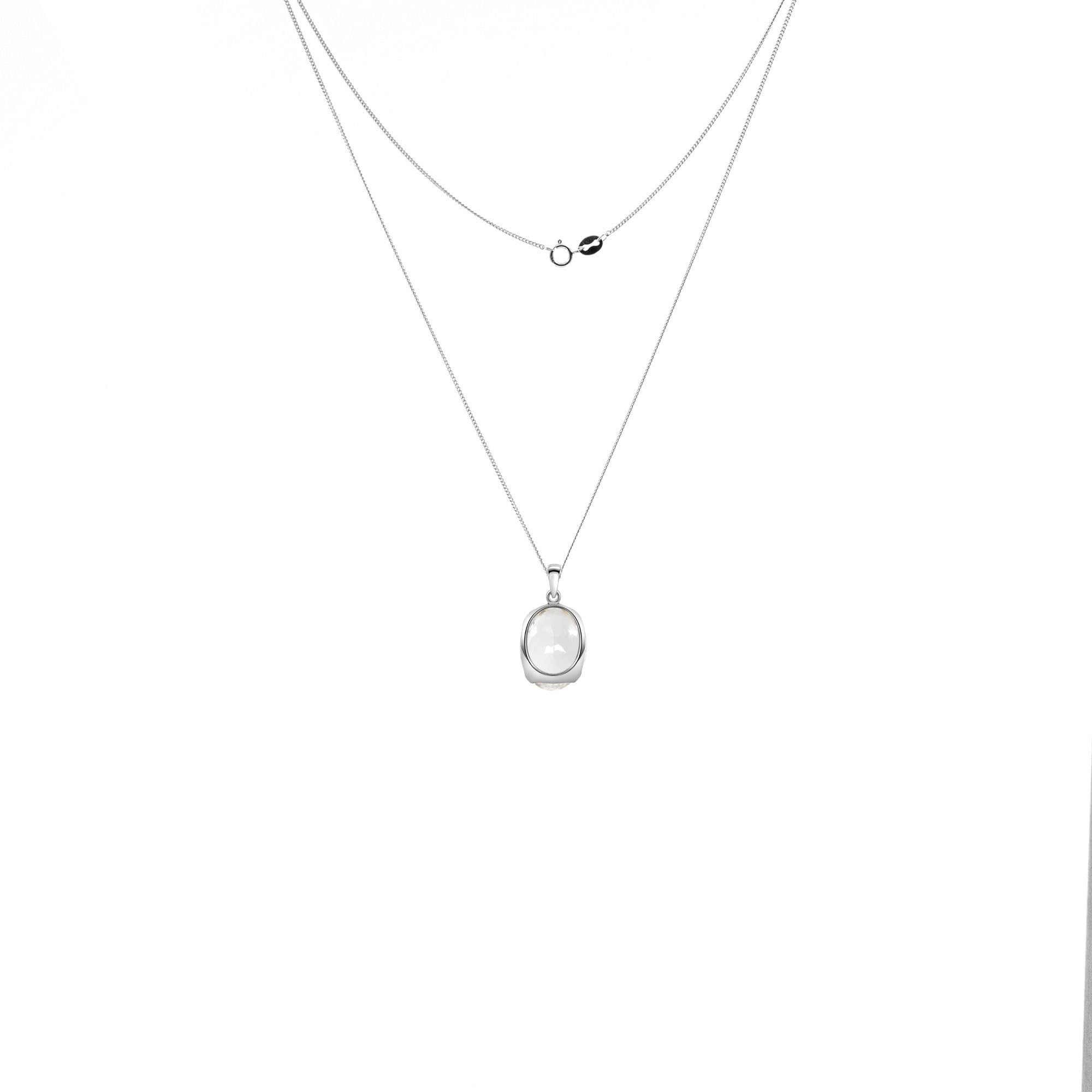 Cuban Link Curb Chain 1,0mm Halskette 925 Sterling Silber Bergkristall Anhänger Damen/Herren Schmuck