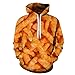 Produktbild WAPDRY Pommes Frites Burger Gourmet 3D Digital Print Jugend Hoodie, Sweatshirts Mit Tasche, Mode Teen Outfits, Kordelzug Casual Pullover-B_L