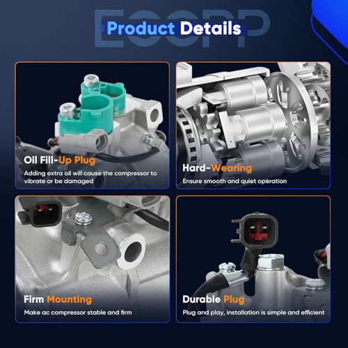 Image of ECCPP A /C Compressor with Clutch 2014-2018 Fit for Ford Focus 2.0L AC Compressor