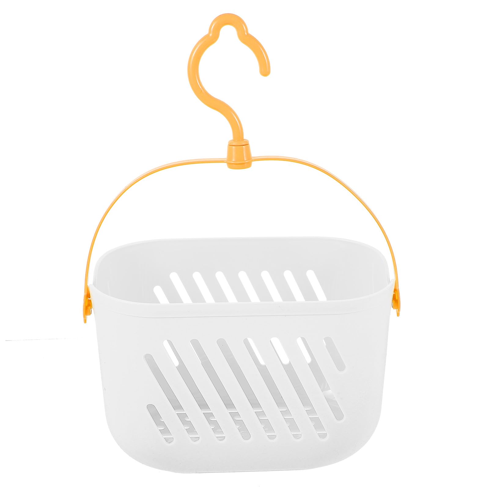 BUGUUYO Hanging Shower Caddy Plastic Storage Basket with Handle Portable Bathroom Organizer for Cleaning Supplies White Wall-mounted Shower