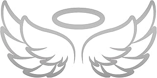 Saint Wings Lovely 2 (Metallic Silver) (Set Of 2) Premium Waterproof Vinyl Decal Stickers For Laptop Phone Accessory Helmet Car Window Bumper Mug Tuber Cup Door Wall Decoration