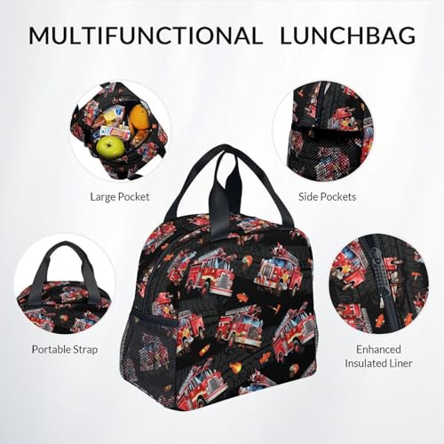 Image of Toddler Boy Backpack Set - Fire Truck Backpacks for Kids - 3Pcs Toddler Bookbag with Lunch Bag and Pencil Pouch - Boys School Bag for Kindergarten /Preschool /Elementary (17 Inch)