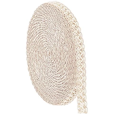 PandaHall 13 Yard Beige Gimp Braid Trim Cover