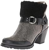 Collar 100% Real Sherling Woolrich Women\'s Miss Alice, Black Crackle Leather, 8 M US