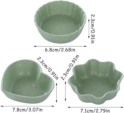 Miniatura 3 de Paquete de 12 cuencos de inmersión para salsa de soja, platos de paja de trigo, platos de degustación, varios colores, platillos de formas,