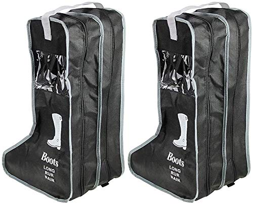 LINPOZONE Portatil 2 paquetes de 47 cm, botas altas botas cortas soporte de almacenamiento / bolsa protectora, cubierta de botas (negro, grande x2 unidades) Cover