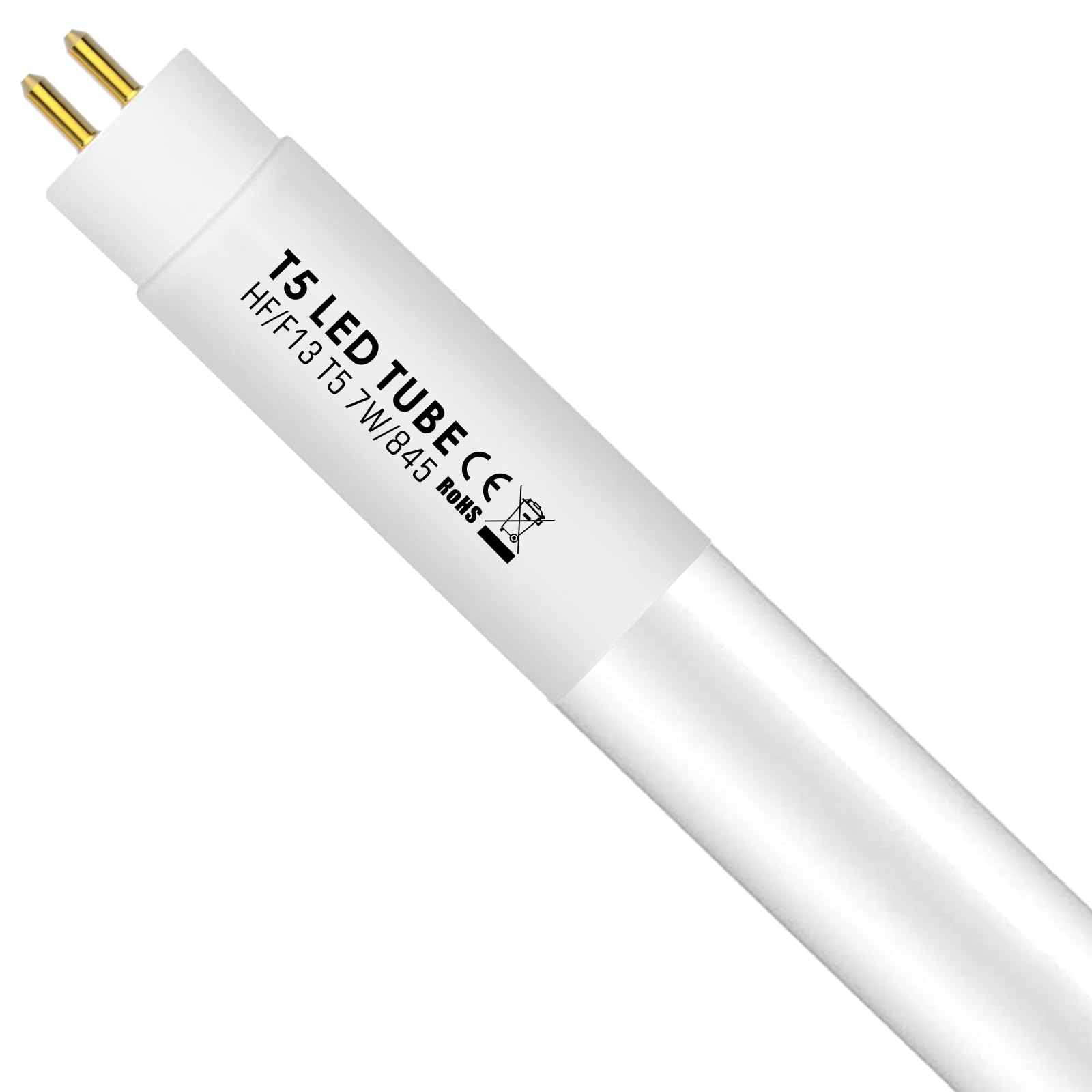 IHYCTV T5 LED Röhre 7W 517mm für 13W Leuchtstoffröhre, EVG/KVG Kompatibel mit G5 Sockel, 910lm 4500K Neutralweiß, 300° Beleuchtungswinkel, Glas, Nicht Dimmbar, 1 Stück