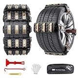 Catene da Neve Ninonly 8Pcz Catene Auto Universali Antiscivolo d’Emergenza per Auto Camion SUV Adatte a Pneumatici Larghezza 165mm - 265mm per Fango, Sabbia, Neve, Ghiaccio, Salita