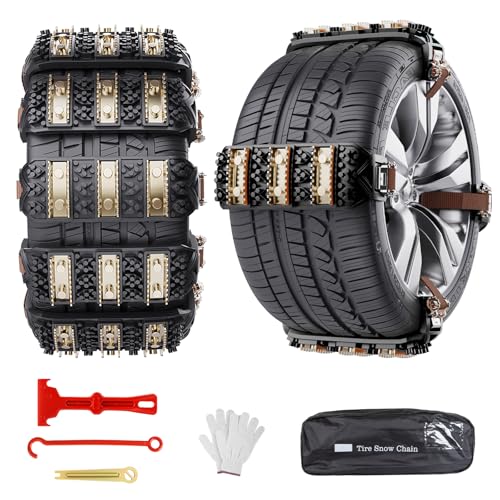 Cadenas de Nieve para Coches Ninonly 8Pcs Cadena Nieve Universal Antideslizante de Emergencia para Coche Camión SUV Adecuadas para Neumáticos Ancho 165mm-265mm para Barro, Arena, Nieve, Hielo, Subida