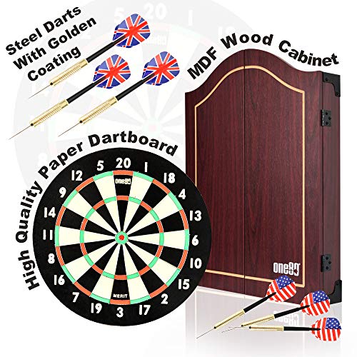 ONE80 - Diana con armario de madera para dardos