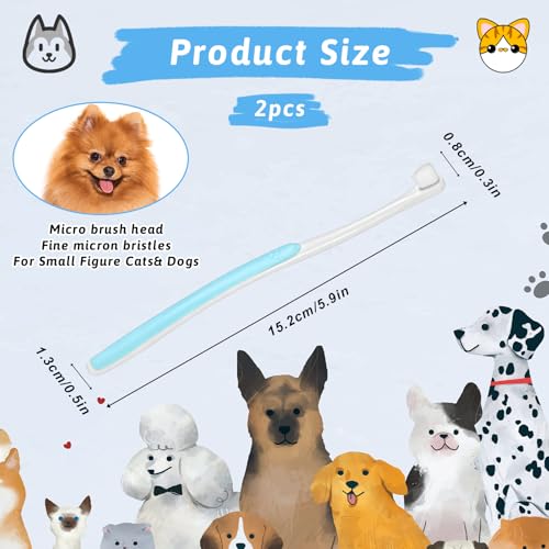 Image of CIATBYYJ 2 Pack Puppy Toothbrush, Soft Bristles Small Dog Toothbrush, Toothbrushs for Dogs Cats Sensitive Gum&Teeth, Smooth Bristles Head Tooth Brush Deep Clean Kit for Puppy, Kitten, Small Dog & Cat