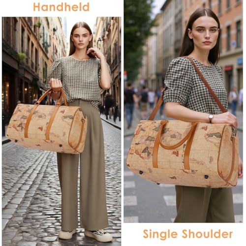 Image of PALAY Tote Bag for Woman Brown Large Duffle Bag Travel Tote Luggage Style