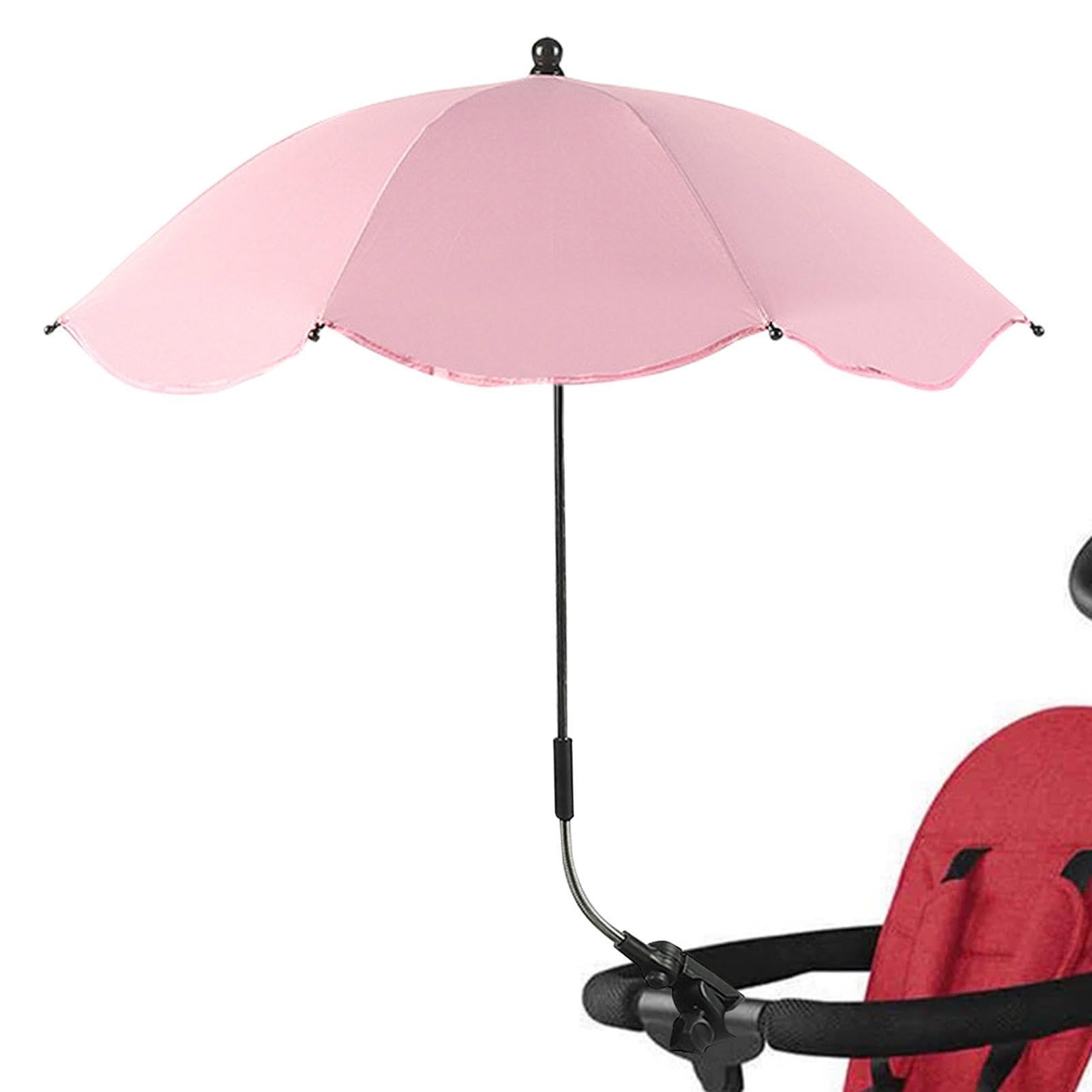 Eteslot Sombrilla Carrito Bebe, Parasol Carro Bebe, Paraguas Para Cochecito con Abrazadera Ajustable, Clip De Protección UV En El Cochecito De Paraguas Acoplable, 1 item