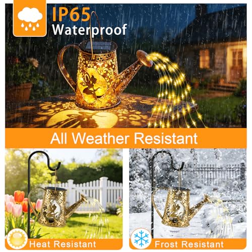 Solar Watering Can Lights, Unique Fairy Gifts for Mothers Day Women Mom Grandma Birthday, Waterproof Outdoor Garden Decor Large Hanging Solar Lantern Fairy Lights for Porch Yard Flowerbed Pathway by YJFWAL - Image 5
