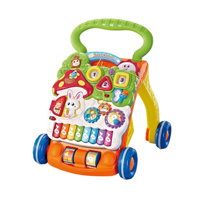 Baybee 2 in 1 Baby Walker for Kids, Activity Walker for Babies with Drawing Board, Music, shape sorters & Rotary gears, Activity Kids Walker for Baby Boys Girl 6-24 Months (Multicolor)
