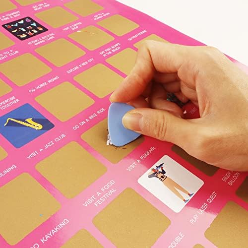 UNMOT 100 Dates Scratch Off Poster, 100 Things to do for Couples, 42*59cm, Best Gift for Girlfriend or Boyfriend