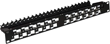 LINK Pannello Patch Vuoto 24 Porte con Porte ANGOLATE per Rack 19 1U LINK Pannello Patch Vuoto 24 Porte con Porte ANGOLATE per Rack 19 1U