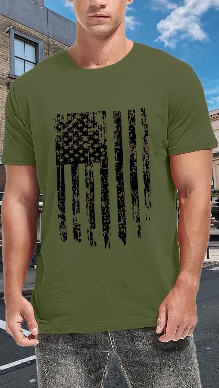 Mens American Flag Shirt USA Air Force Tshirts Patriotic 4th of July T-Shirt Memorial Day Tee Tops - Image 4