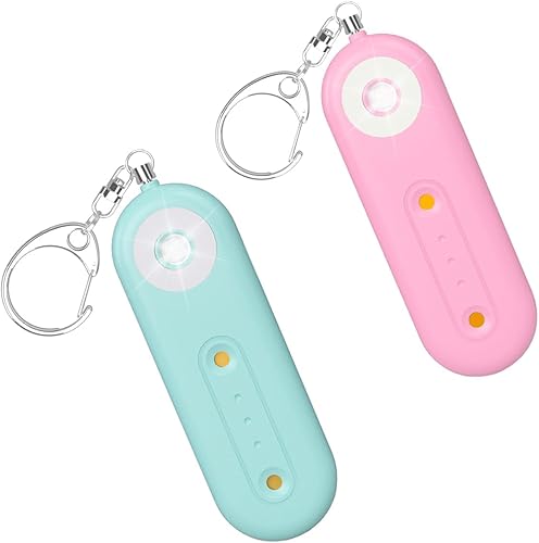 Vista 11 de ROTOPATA Llavero de alarma de seguridad personal para mujer, recargable de 130 dB de autodefensa de emergencia con luz estroboscópica LED para Negro