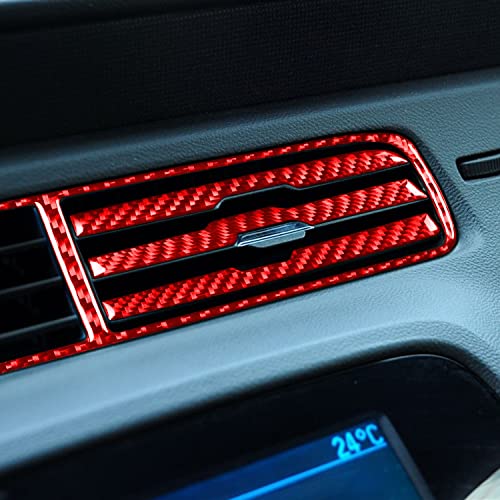 Image of NVCNX Genuine Premium Carbon Fiber Dashboard Center Airbrush Outlet Frame Line Trim Cover Sticker Decal Car Interior Accessories Compatible with Chevrolet Camaro 2010 2011 7PCS Red