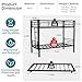 QSOSTNS Twin Over Twin Bunk Bed with Trundle, Heavy Duty Bunk Beds Frame with Side Ladders Convertible Bunkbed with Safety Guard Rails, No Box Spring Needed (Black)