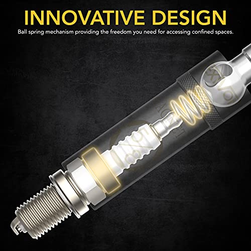 LEXIVON 5/8" Swivel Magnetic Spark Plug Socket, 3/8" Drive x 10" Total Length | Enhanced Magnetic Design with Thin Wall Socket, Cr-v Steel (LX-122) by LEXIVON - Image 3