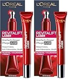 L'Oréal Paris Augenpflege, Revitalift Laser X3, Anti-Aging Augencreme mit 3-fach Wirkung, Hyaluronsäure, 15 ml (Packung mit 2)