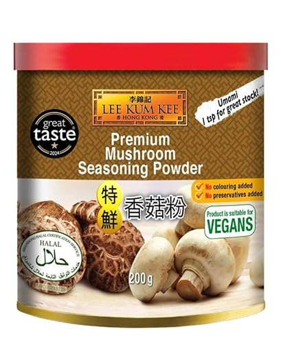 LKK Premium Mushroom Seasoning Powder 200g | All-Natural Umami Boost | Vegan | Gluten Free | No MSG | Ideal for Soups Stir-Fries Broth & Marinades