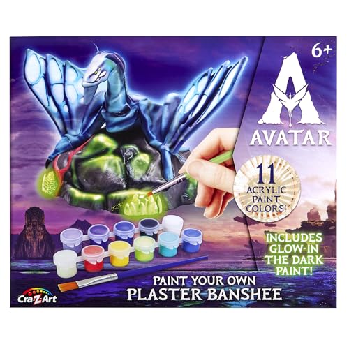 Cra-Z-Art Avatar Paint Your Own Plaster Banshee Craft Kit for Kids Ages 6+, Includes 10 Acrylic Paint Colors, Glow-in-The-Dark Top Coat, Brush & Plaster Figure by Cra-Z-Art - Used condition - US$8.48