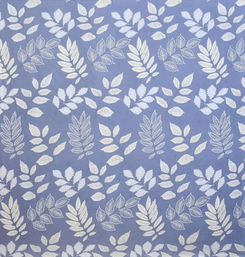 Image of VAS COLLECTIONS Premium 3D Printed 144 TC Microfiber Single Bedsheet with 1 Pillow Covers (220X152 cm) Royal Blue White Leaf