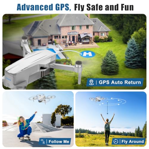Oddire Drones with Camera for Adults 4K, GPS Auto Return, Waypoint Flight, Orbit Fly, GPS Follow, Gesture Control, Foldable Drone with Brushless Motor, 249g Light,48 Mins Flight Time with 2 Batteries - image 2